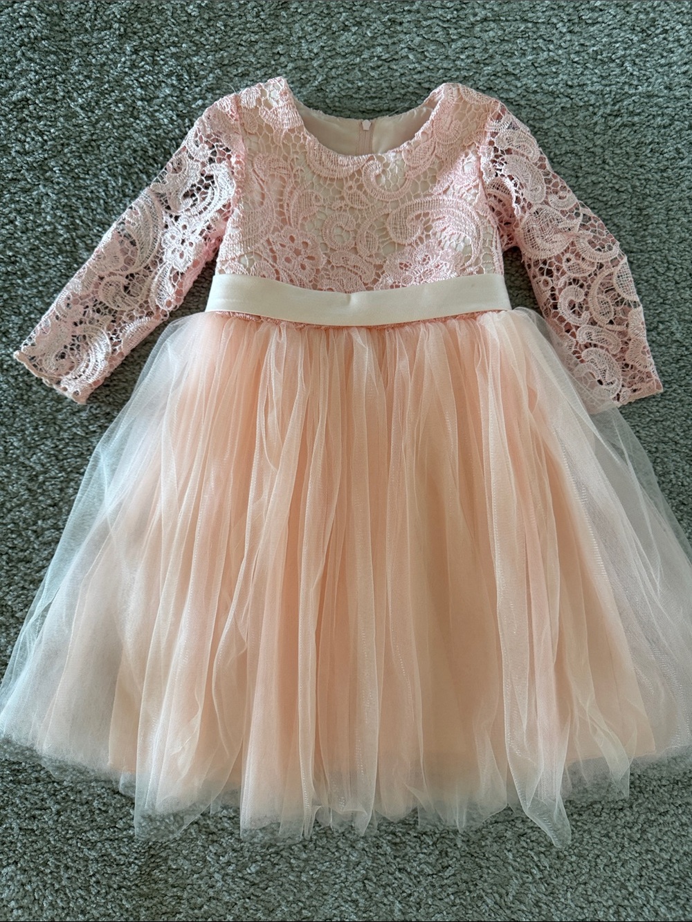 Girls' Pink Lace & Tulle Party Dress